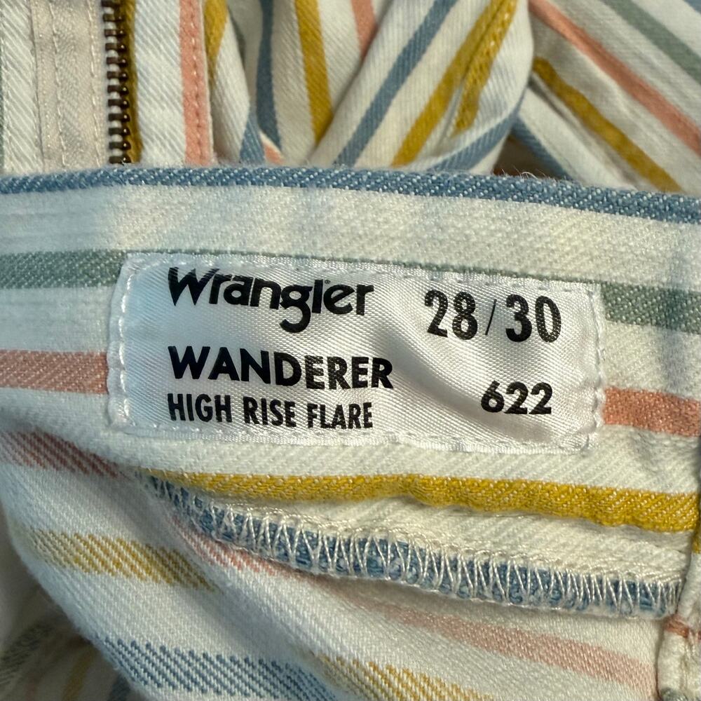 Wrangler Wanderer High Rise Flare Jean 622 Denim Vertical Stripes Women 28 x 30 - Picture 4 of 12